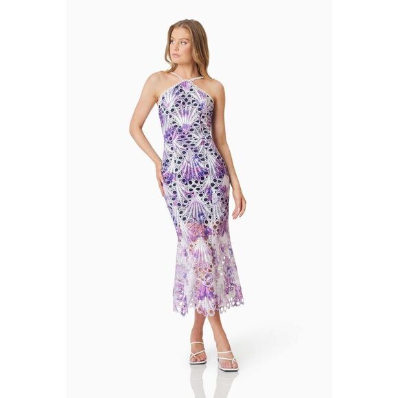 Elliatt Kaitlyn Floral Lace Maxi Dress- Multi Purple Wedding Guest size S NWT - Picture 2 of 8